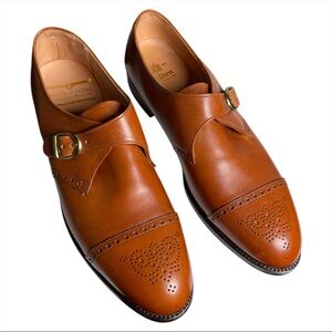 ALDEN New England Leather Oxfords Cognac Brown CORDOVAN Monk Strap USA 10.5 AA B